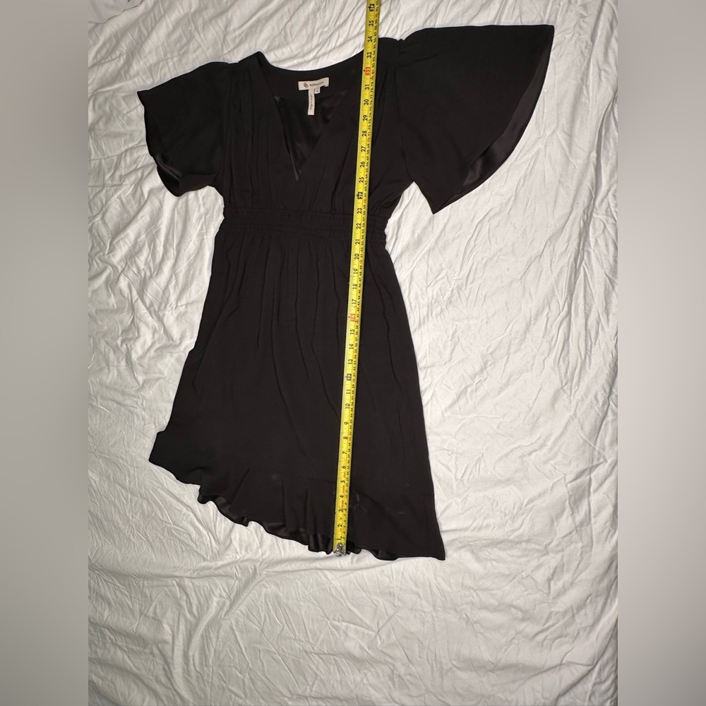 BCBGeneration Black Flutter Sleeve V-Neck Mini Dress Size M - Picture 9 of 11